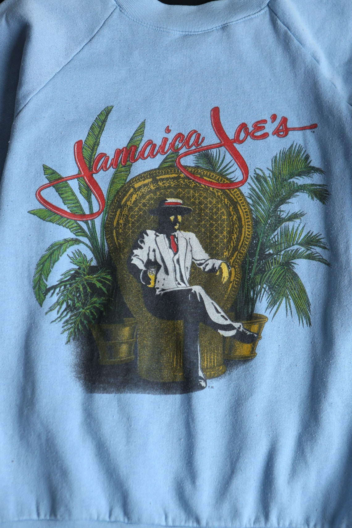 Vintage Sweatshirt / Jamaica Joe's Print / Blue Etsy