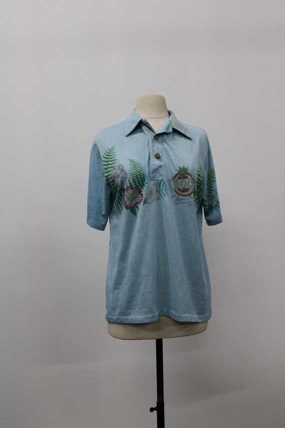 Vintage Hawaiian Shirt / 70's / Surfing Tee