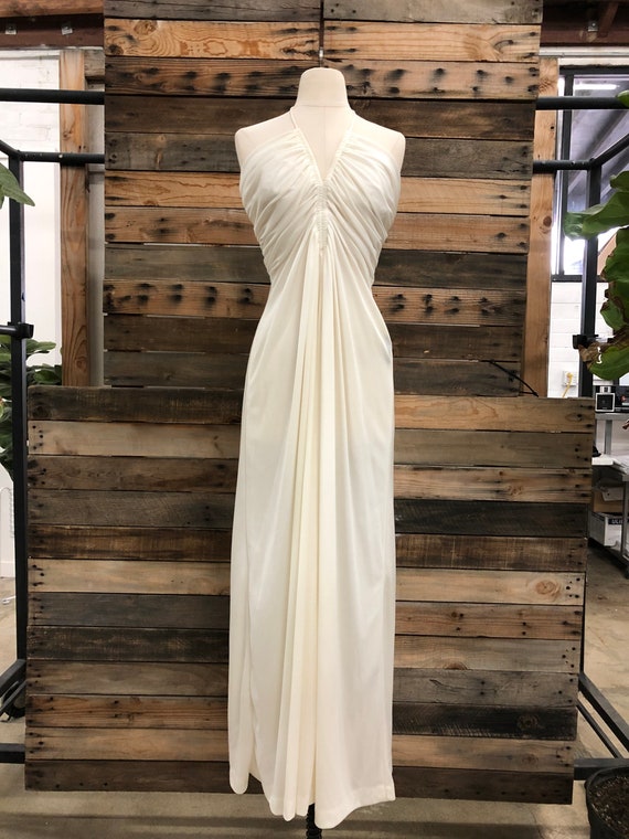 Women 70’s Polyester Long Dress