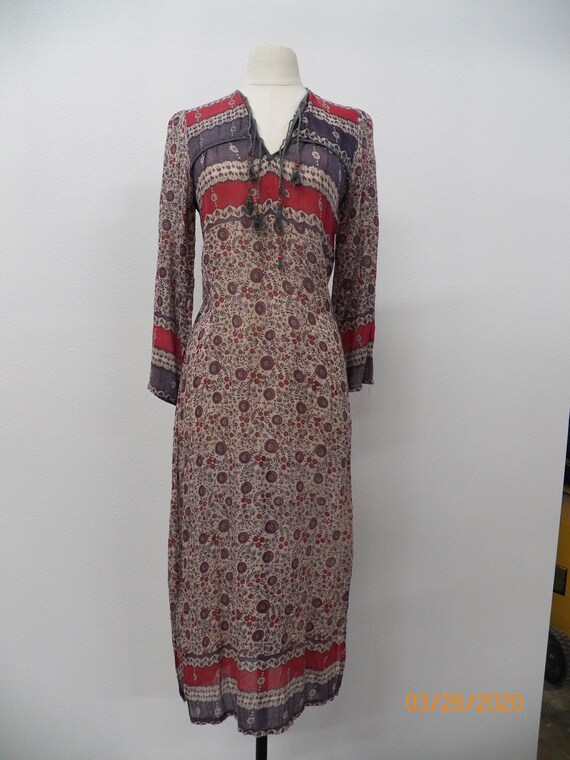 Women Bohemian Block Print Cotton Dress