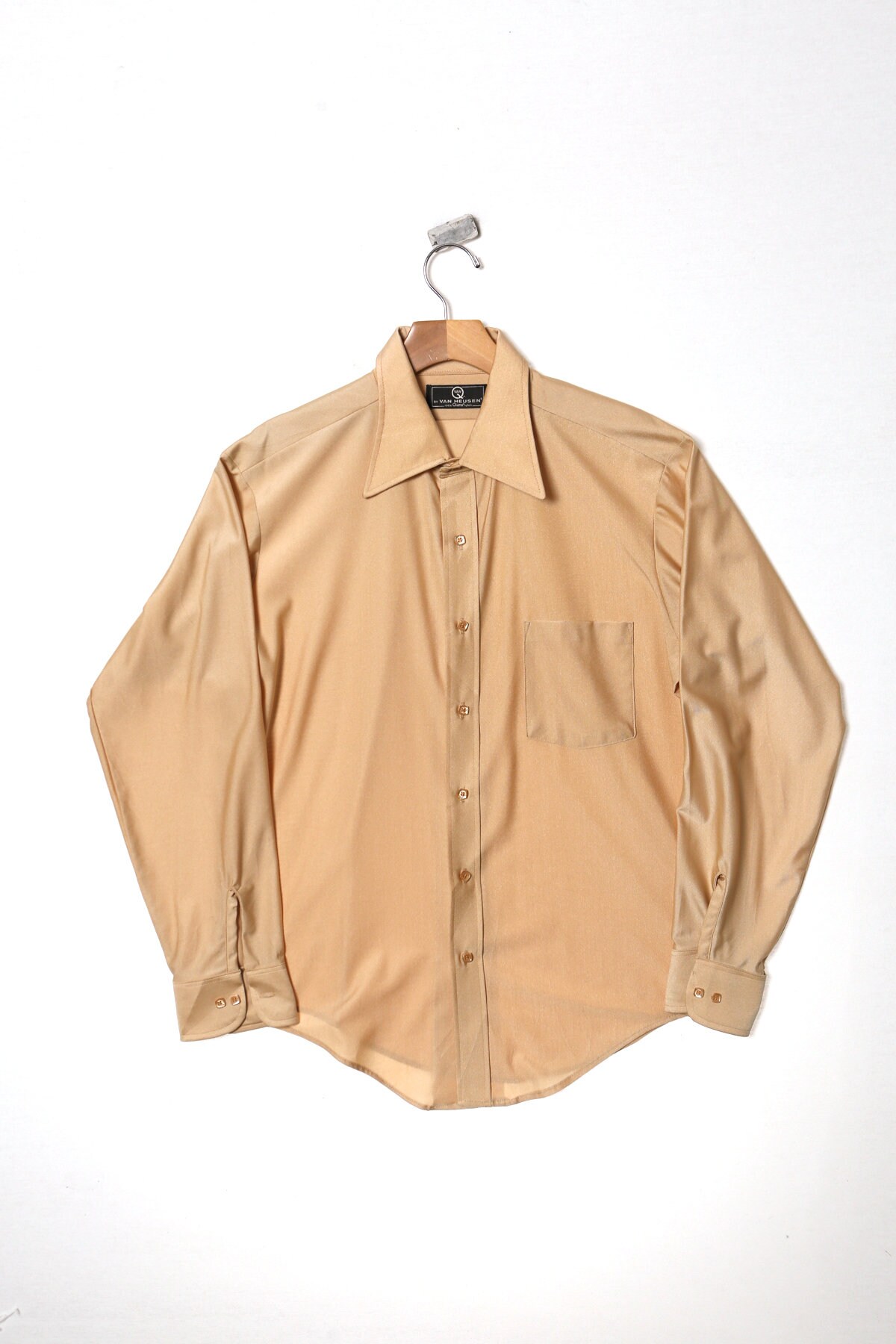 70's Men Long Sleeve Nylon Shirt By Van Heusen Etsy