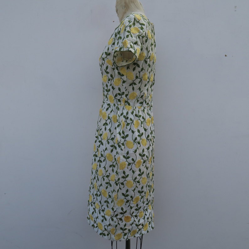 40s 50s Designer Vintage Embroidered Dress