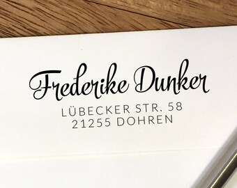 Personalisierter Adressstempel - selbstfärbend oder als Holzstempel