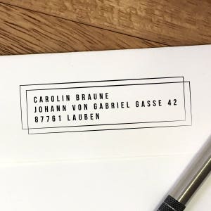 Custom Return Address Stamp: Self Inking Stamp or Rubber Stamp with Wood Handle