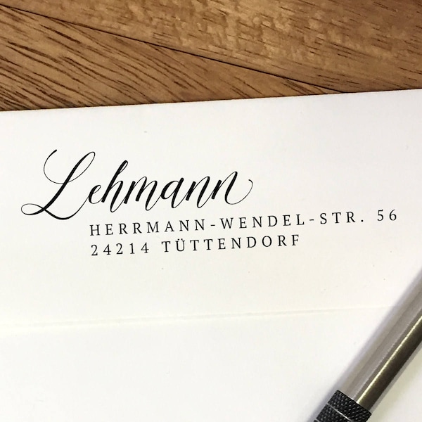 Custom Return Address Stamp: Self Inking Stamp or Rubber Stamp with Wood Handle