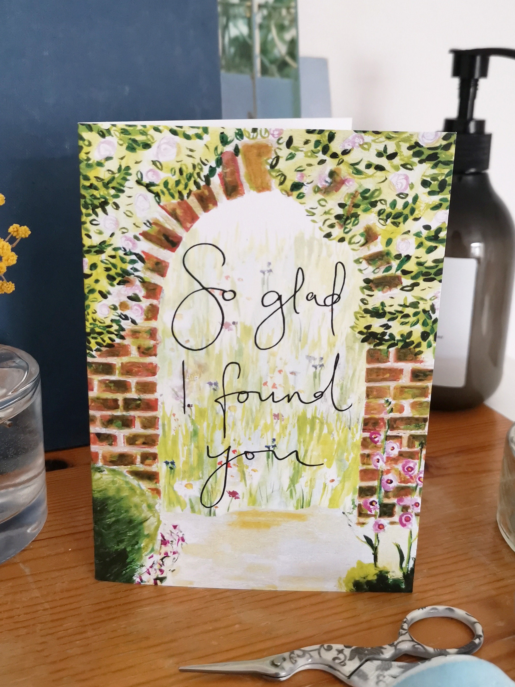 Tarjeta de aniversario del jardín secreto Tan feliz de | Etsy