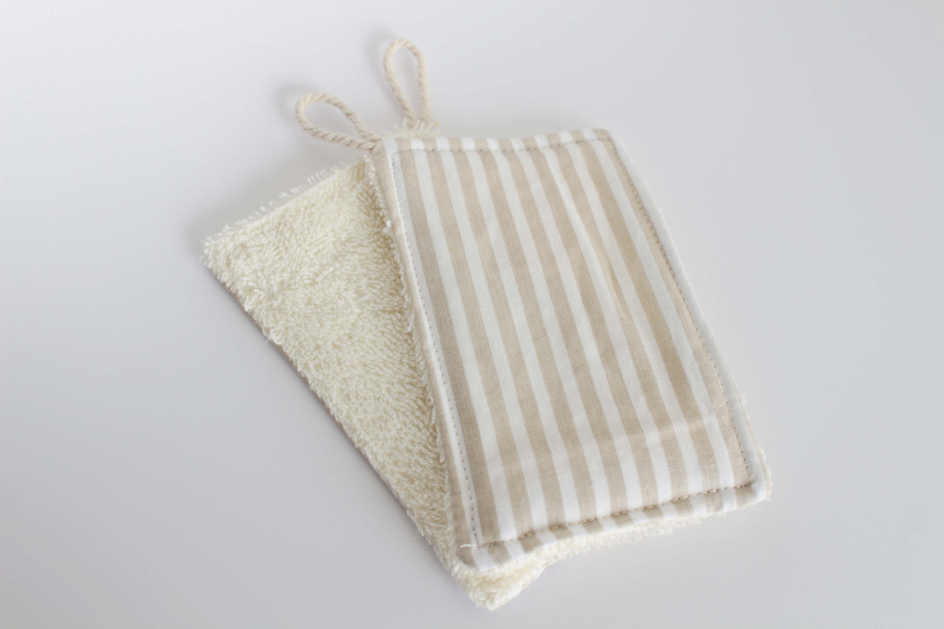 Lot de 2 Éponges Lavables en Coton - Une Face Tissu Éponge et Une Zéro Déchet Écologiques Économique