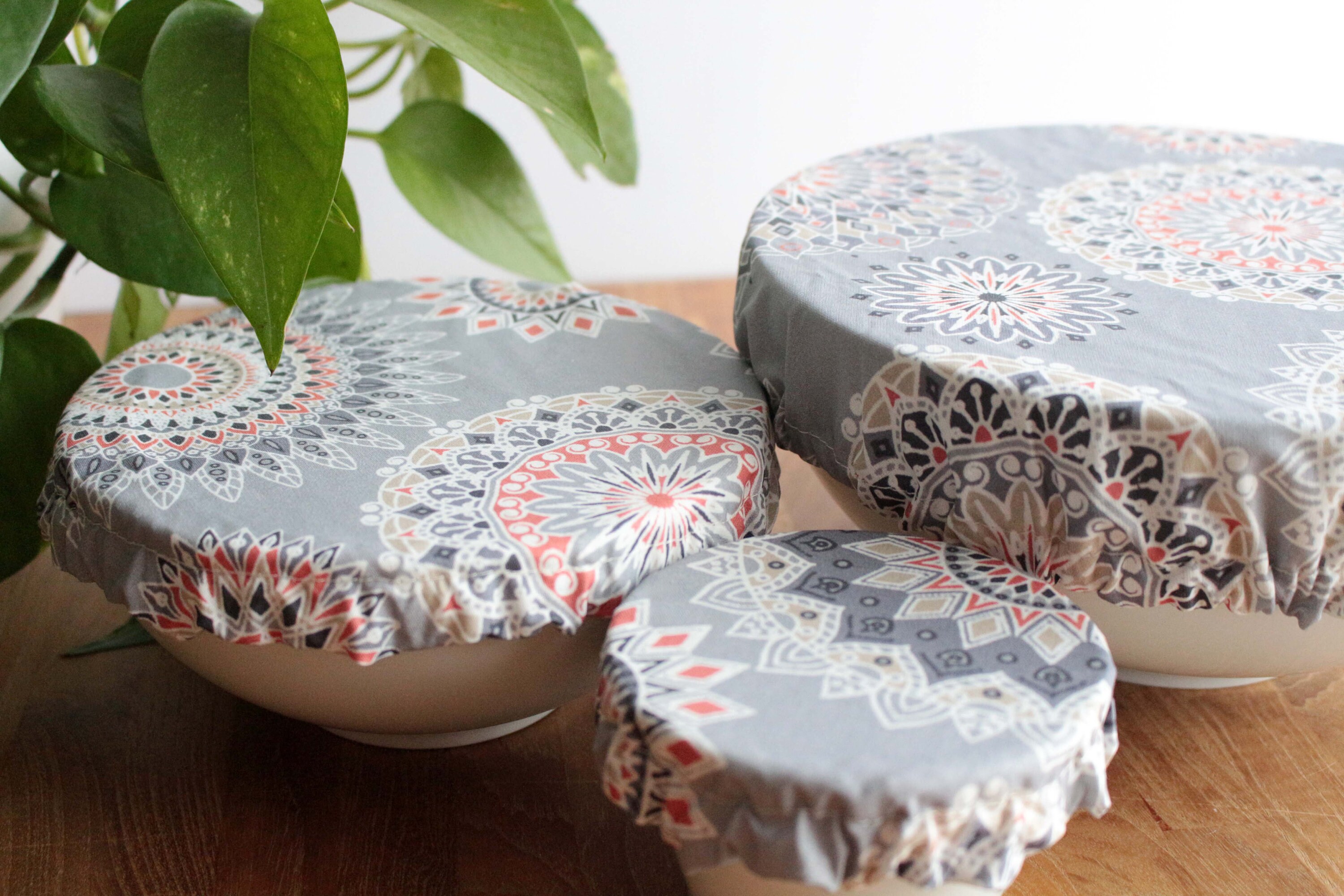 Couvercles Écologiques Lavables Charlottes à Saladier et Bol en Coton Enduit Oekotex - Zéro Déchet D