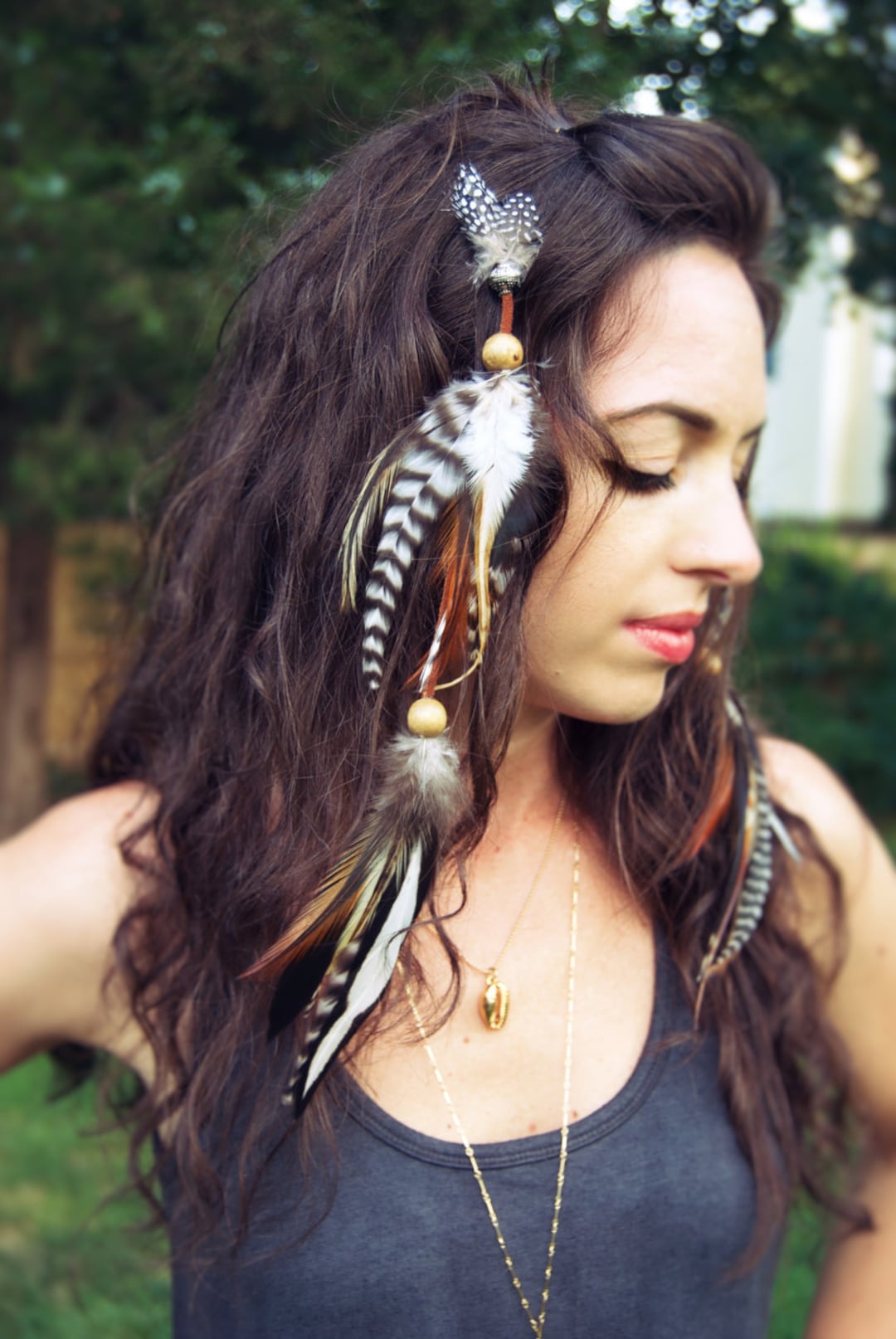 Feather clip in hair hotsell