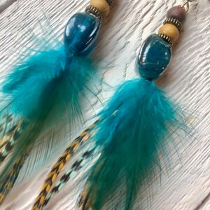 Feather Earrings long / Festival wear / Hippie earrings/ Boho style earrings / Feather extensions