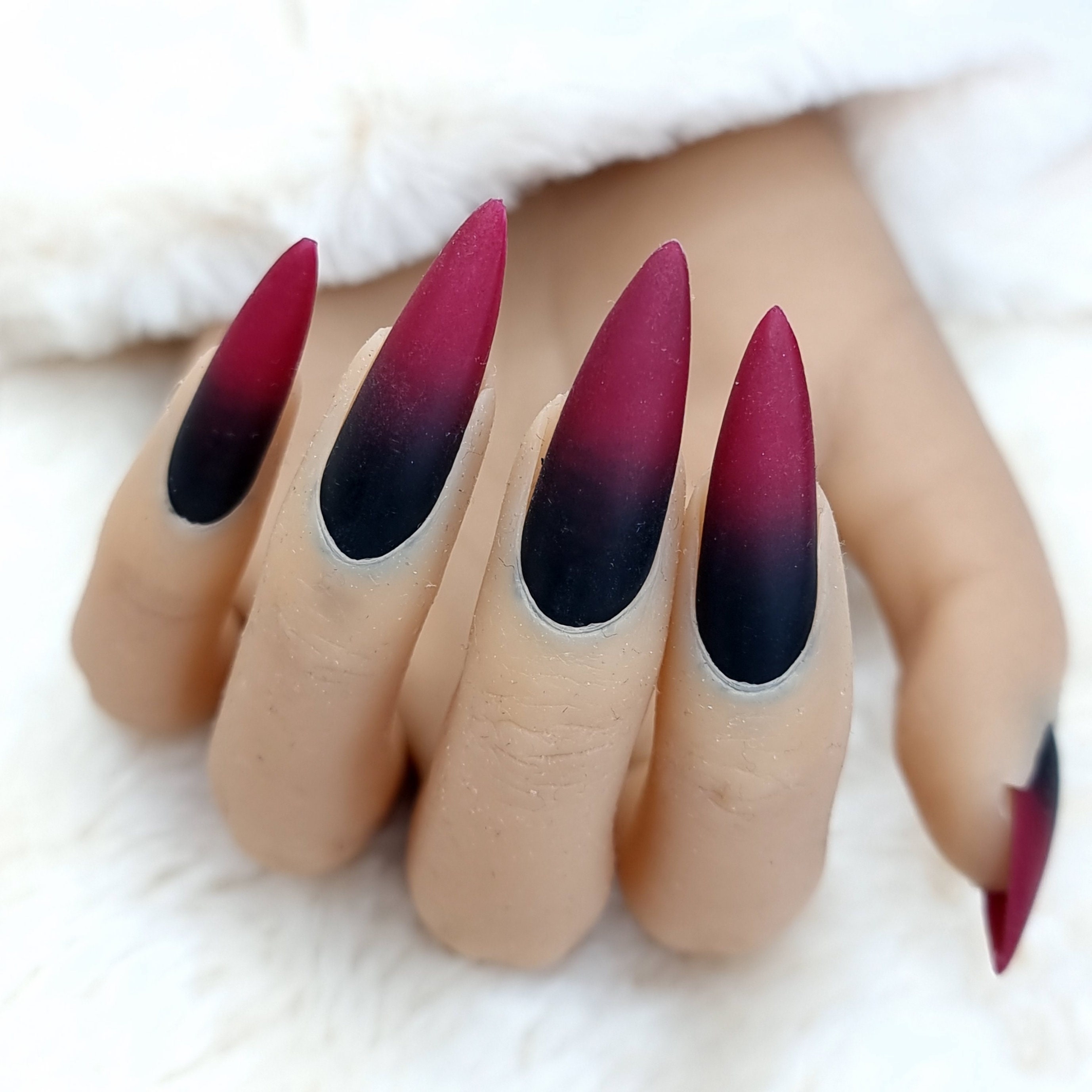 PRESS ON NAILS Matte Red Black Ombre Fade Goth - Etsy PRESS ON NAILS Matte Red Black Ombre Fade Goth - Etsy