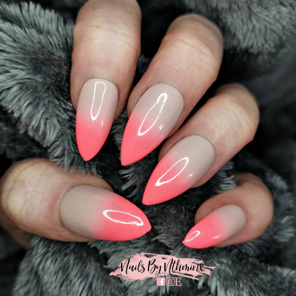 Coral and White Ombre Nails The Ultimate Summer Trend Click here to