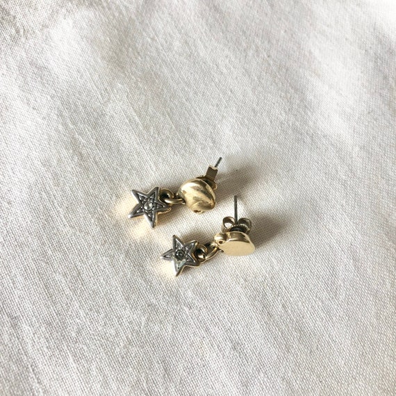 1980’s vintage dangle earrings - Stars and elepha… - image 2
