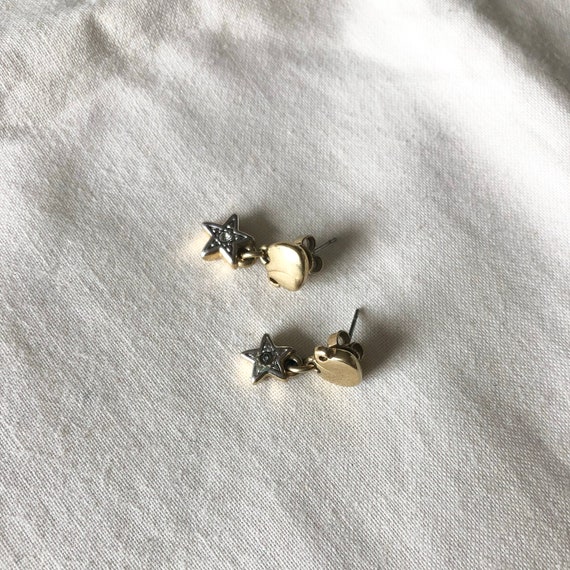 1980’s vintage dangle earrings - Stars and elepha… - image 3