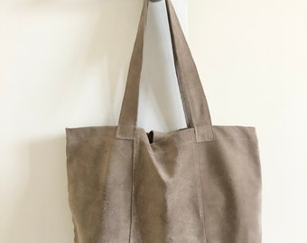 Bolso de cuero hecho a mano / comprador de ante