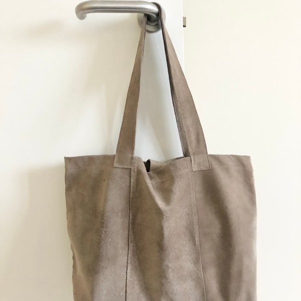 Sac en cuir fait main | sac cabas en daim