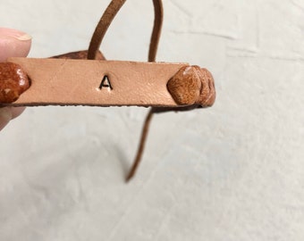 A letter leather bracelet | Initial letter handmade bracelet