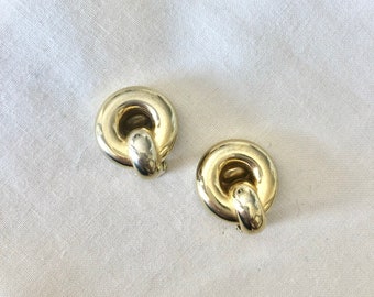 Italian vintage golden clip earrings