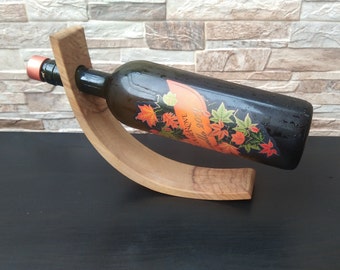 Schwerkraft Illusion schwimmende Flasche Halter Champagner, Halter Wein, Flaschenständer, Olive Wood Wein Flasche Balance, Holz Wein Rack, Italien Wein