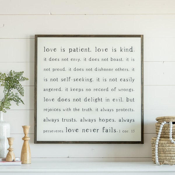 Love is Patient Wooden Wall Art Sign