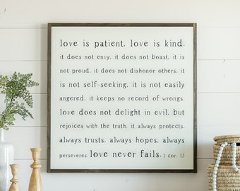 Love is Patient Wooden Wall Art Sign