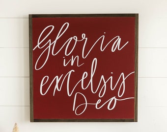 Gloria Wooden Wall Art Sign