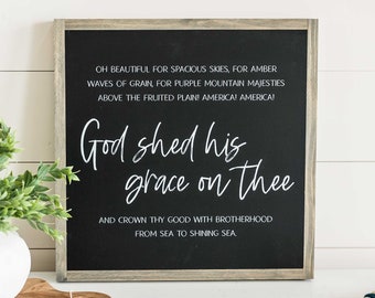America the Beautiful Wooden Wall Art Sign
