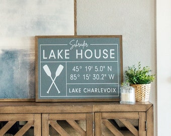 Lake House | Personalized Wooden Wall Art Sign