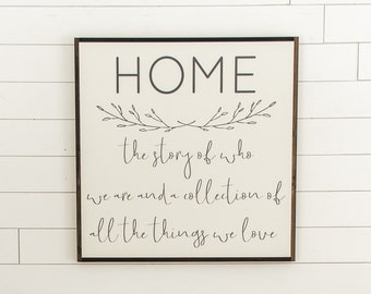 Home Story Wooden Wall Art Sign