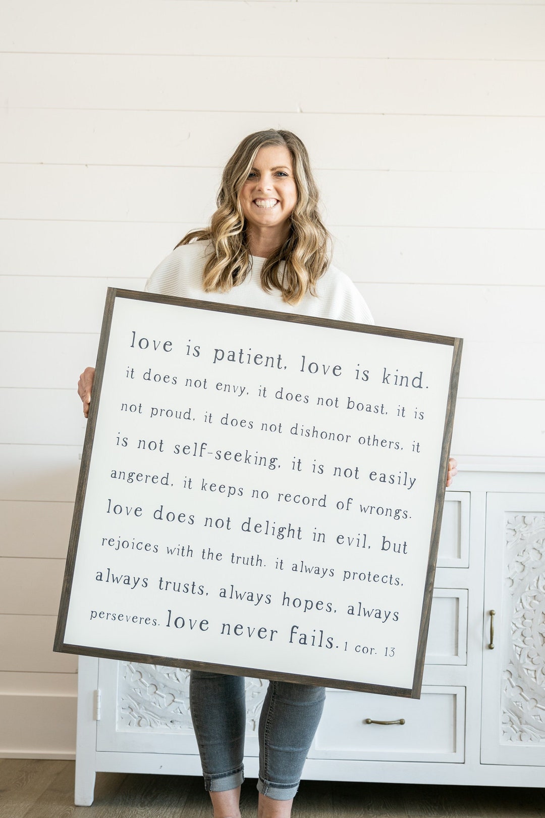 Love is Patient Wooden Wall Art Sign Etsy
