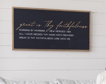 Great is Thy Faithfulness Wooden Wall Art Sign