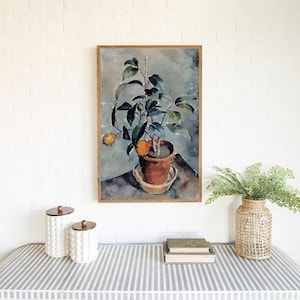 Orange Plant | Vintage Art | Wooden Wall Art Sign