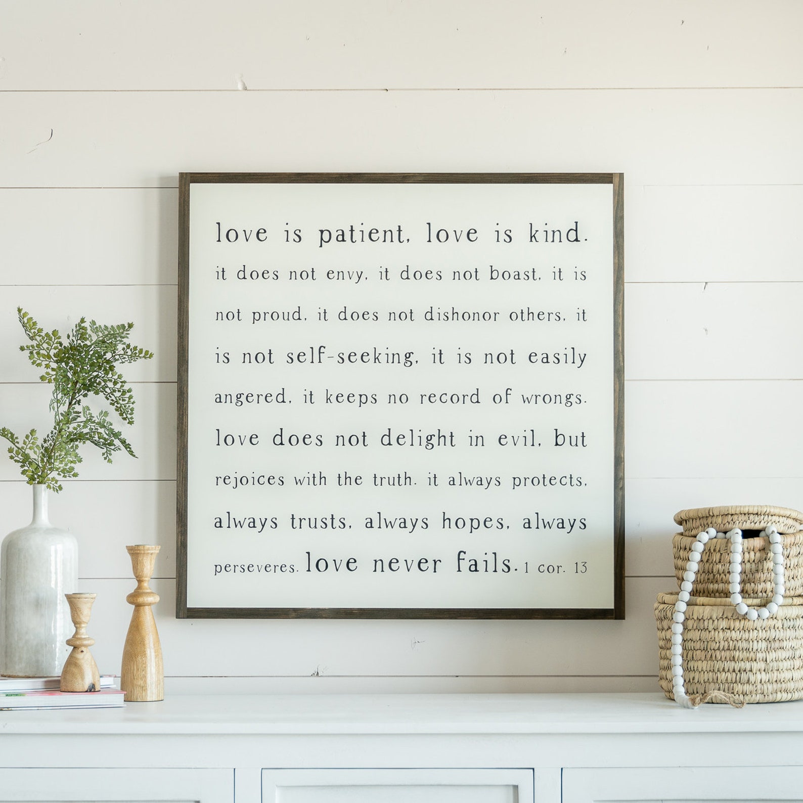 Love is Patient Wooden Wall Art Sign Etsy