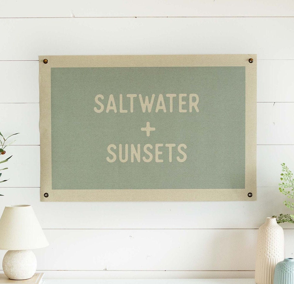Saltwater + Sunsets | Canvas Banner