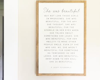She Was Beautiful | Wooden Wall Art Sign