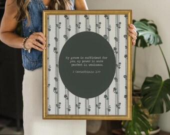 My Grace is Sufficient | Framed Canvas Art