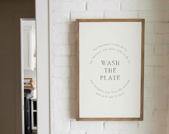 Wash the Plate | Mother Teresa | Wooden Wall Art Sign