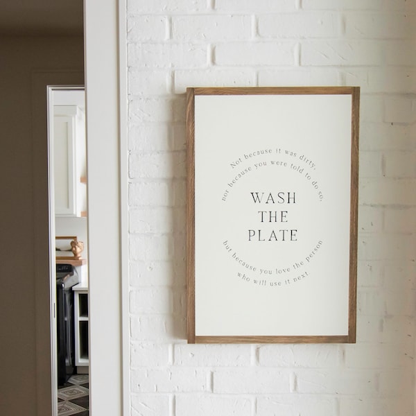 Wash the Plate | Mother Teresa | Wooden Wall Art Sign