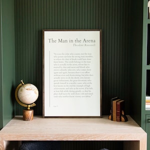 The Man in the Arena Wooden Wall Art Sign