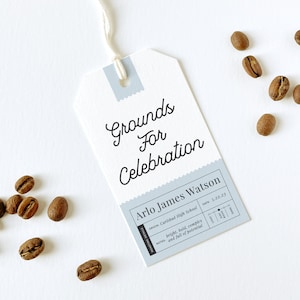 Grounds for Celebration | Custom Graduation party favor tags | Coffee favor tags | The perfect blend | Custom party favor tags
