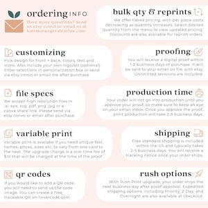 Orange Valentine ordering process and frequently asked questions about custom stationery