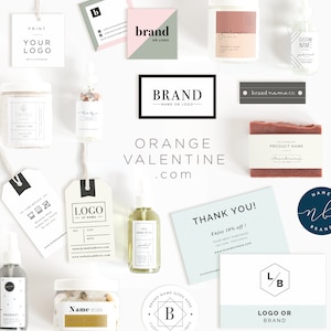 K&ouml;nnte beinhalten: Eine Sammlung von Branding-Elementen f&uuml;r ein kleines Unternehmen, darunter ein Logo, Etiketten, Verpackungen und Dankeskarten. Das Branding zeichnet sich durch ein minimalistisches Design mit schwarzem und wei&szlig;em Text auf wei&szlig;em Hintergrund aus. Der Text enth&auml;lt den Markennamen "Orange Valentine" und die Website-Adresse "orangevalentine.com".