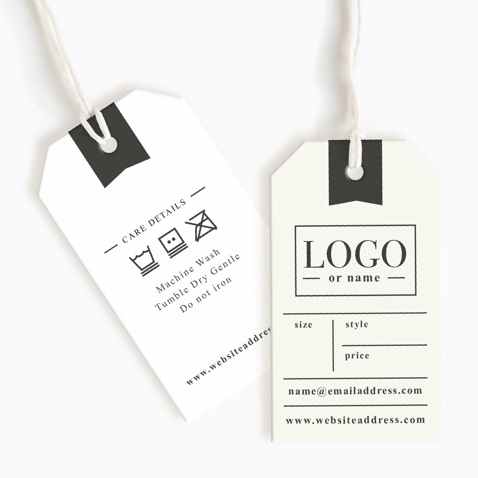 Design socks and clothing tags, labels hang or swing tags by