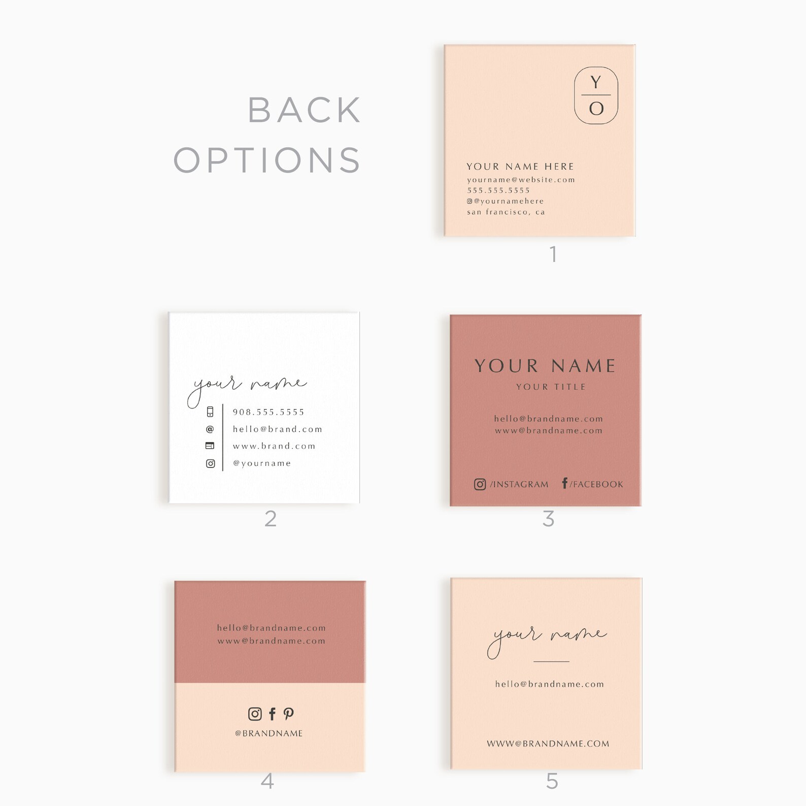 Colorblock Custom Business Cards: Square Contact Card Design - Etsy