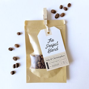 Coffee wedding favor | Coffee favor tags| The perfect blend |  Wedding favor tags