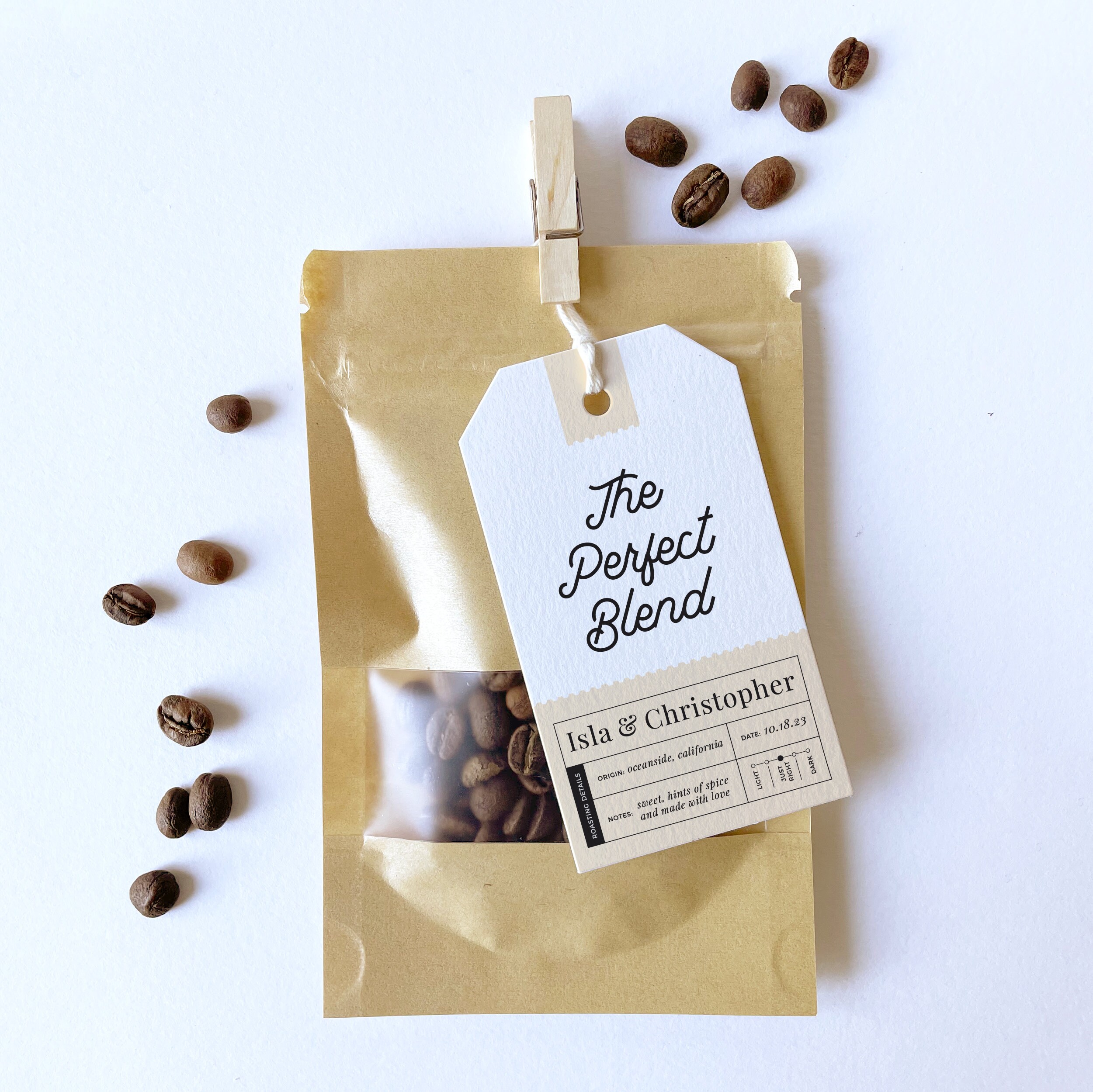Coffee Wedding Favor Coffee Favor Tags the Perfect Blend Wedding