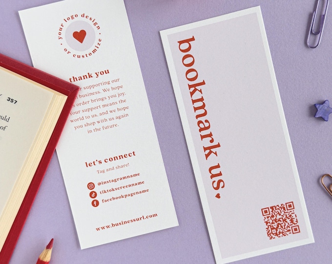 Custom Business Thank You Bookmarks – Promotional Package Inserts for ...