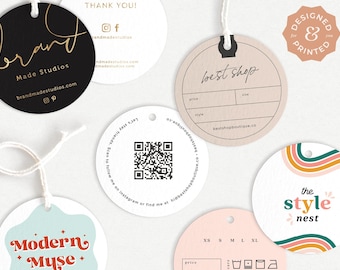 Custom Round Hang Tags: Clothing Tags with QR Code & String