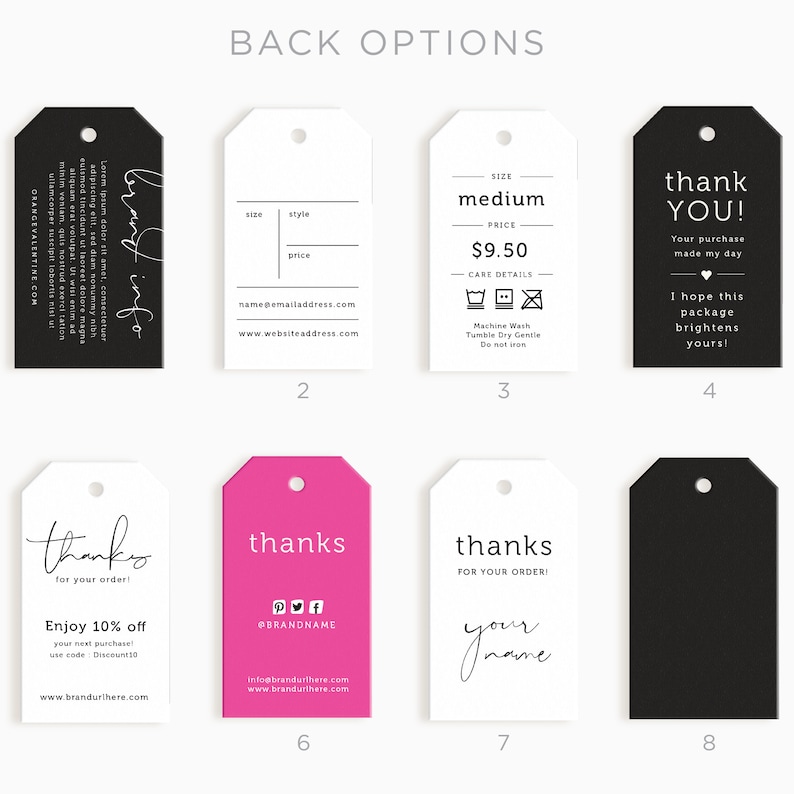 Swing Tags Clothing Hang Tags Custom Clothing Size Labels Etsy Australia