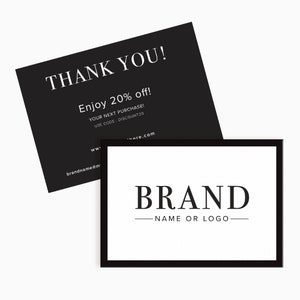 Thank you for your purchase | Custom Thank You Cards | Thank you for your order | Discount Code Card